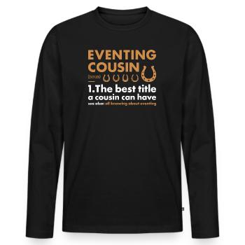 Rider Cousin Definition Eventing - Männer Premium Bio Langarmshirt - Schwarz - Vorne - Nico (187cm)