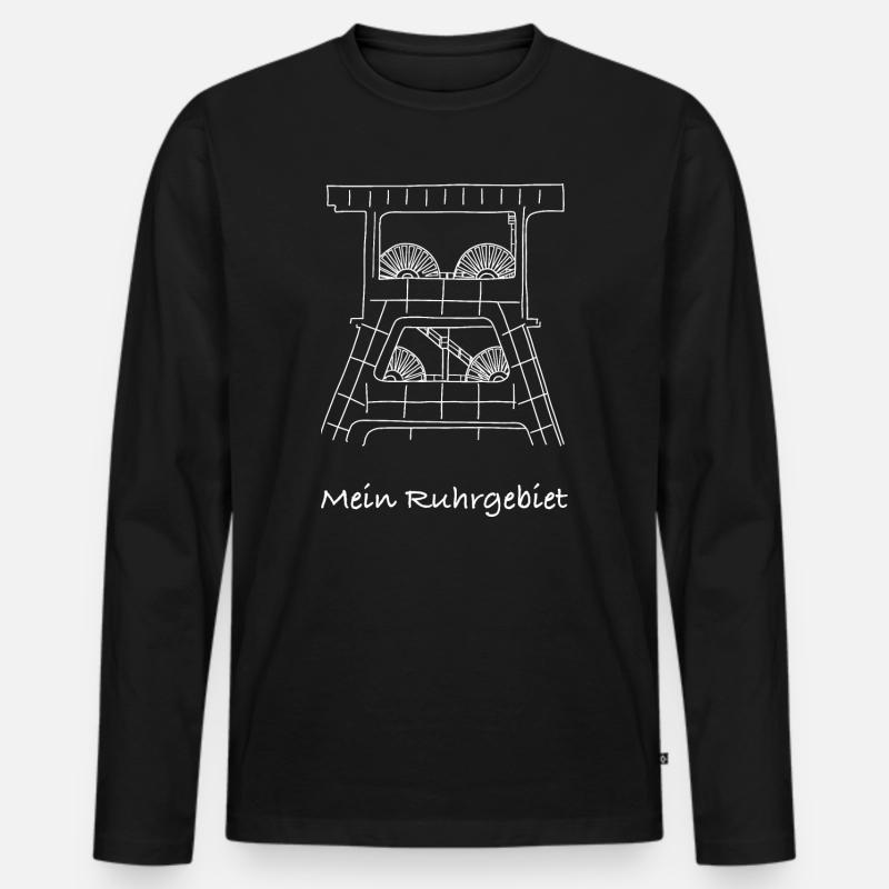 Mein Ruhrgebiet - Männer Premium Bio Langarmshirt - Schwarz