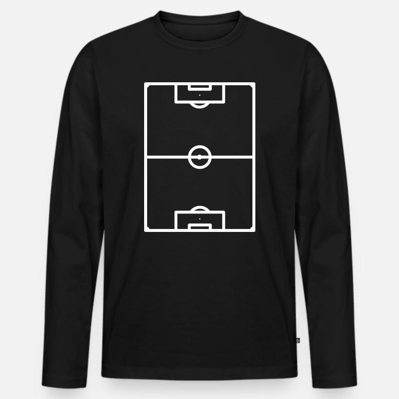 Fußballfeld - Männer Premium Bio Langarmshirt - Schwarz