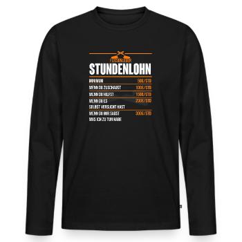 Fliesenleger Stundenlohn Fliesenleger Geschenk - Männer Premium Bio Langarmshirt - Schwarz - Vorne - Nico (187cm)