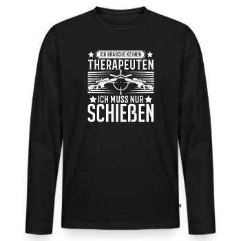 Sportschießen Schießen Schießsport Geschenk - Männer Premium Bio Langarmshirt - Schwarz - Vorne - Nico (187cm)