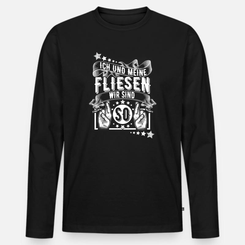 Fliesenleger - Männer Premium Bio Langarmshirt - Schwarz