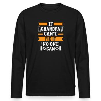 Grandpa Grandpa Grandpa Gift - Men's Premium Organic Long Sleeve Shirt - black - Front - Nico (187cm)