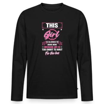 Permis de conduire fille Permis de conduire - T-shirt manches longues Premium bio Homme - noir - Devant - Nico (187cm)