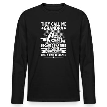 Opa Opa Opa Geschenk - Männer Premium Bio Langarmshirt - Schwarz - Vorne - Nico (187cm)