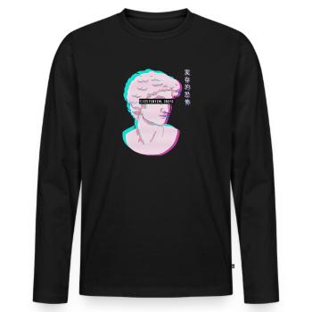 Vaporwave Aesthetic Vaporwave - Men's Premium Organic Long Sleeve Shirt - black - Front - Nico (187cm)