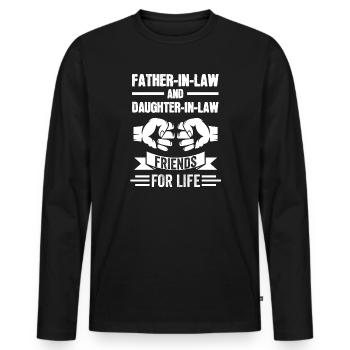 Daughter-in-law & father-in-law gift - Men's Premium Organic Long Sleeve Shirt - black - Front - Nico (187cm)