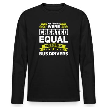 Bus Driver Bus Driver School Bus Driver Gift - Men's Premium Organic Long Sleeve Shirt - black - Front - Nico (187cm)