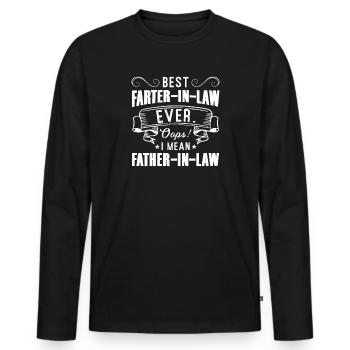Father-in-law Dad father-in-law gift - Men's Premium Organic Long Sleeve Shirt - black - Front - Nico (187cm)