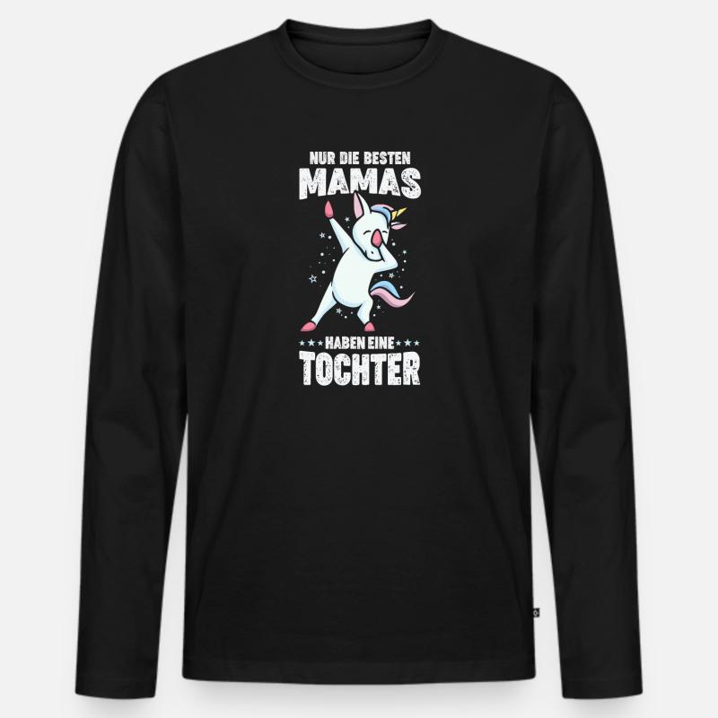 Mama Tochter Partnerlook Geschenk - Männer Premium Bio Langarmshirt - Schwarz