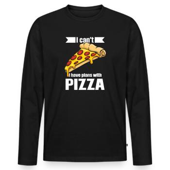 Pizza Pizzas Amateurs de pizza cadeau - T-shirt manches longues Premium bio Homme - noir - Devant - Nico (187cm)