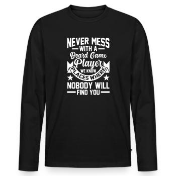 Board Game Board Games Board Games Gift - Men's Premium Organic Long Sleeve Shirt - black - Front - Nico (187cm)