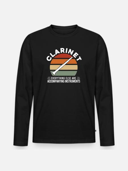 Clarinet Musician Clarinet Gift - Men's Premium Organic Long Sleeve Shirt - black