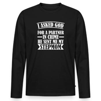 Stiefmutter Stiefmutter Bonus Mama Geschenk - Männer Premium Bio Langarmshirt - Schwarz - Vorne - Nico (187cm)