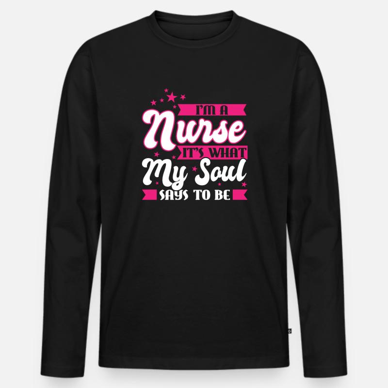 Krankenschwester Krankenschwester Geschenk - Männer Premium Bio Langarmshirt - Schwarz
