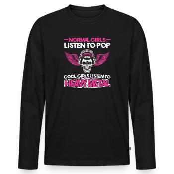 Heavy Metal Fille Heavy Metal Musique F - T-shirt manches longues Premium bio Homme - noir - Devant - Nico (187cm)