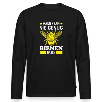Bienen Biene Imker - Männer Premium Bio Langarmshirt - Schwarz - Vorne - Nico (187cm)