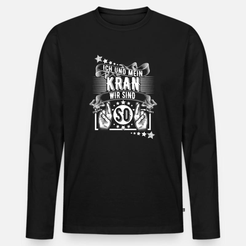 Kranführer - Männer Premium Bio Langarmshirt - Schwarz