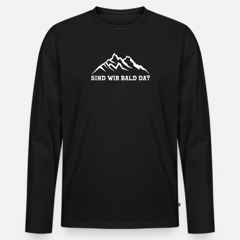 Wandern Wanderer Bergsteigen Geschenk - Männer Premium Bio Langarmshirt - Schwarz