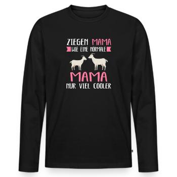 Ziegen Mama Ziege Ziegen Geschenk - Männer Premium Bio Langarmshirt - Schwarz - Vorne - Nico (187cm)