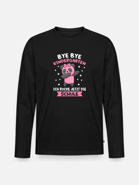 Schulanfang Schulkind Schulanfänger Geschenk - Männer Premium Bio Langarmshirt - Schwarz