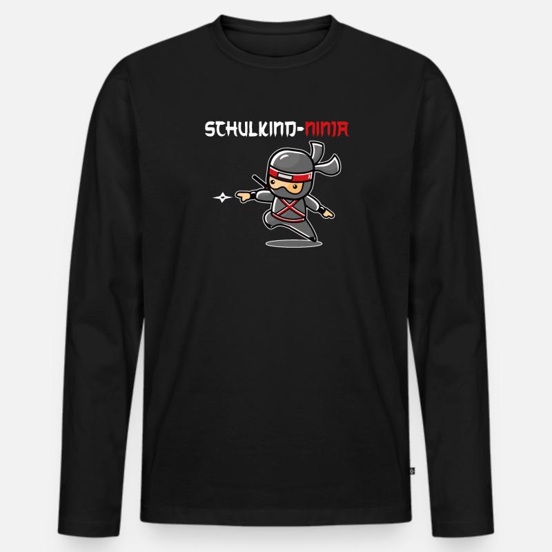 Schulanfang Schulkind Schulanfänger Geschenk - Männer Premium Bio Langarmshirt - Schwarz