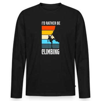 Climbing Climbing Cadeau - T-shirt manches longues Premium bio Homme - noir - Devant - Nico (187cm)
