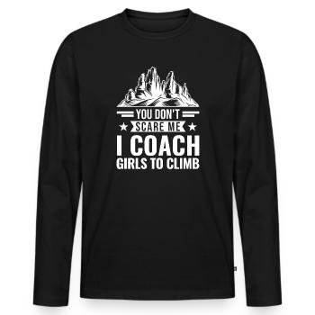 Climbing Coach Girls Climbing Coach cadeau - T-shirt manches longues Premium bio Homme - noir - Devant - Nico (187cm)