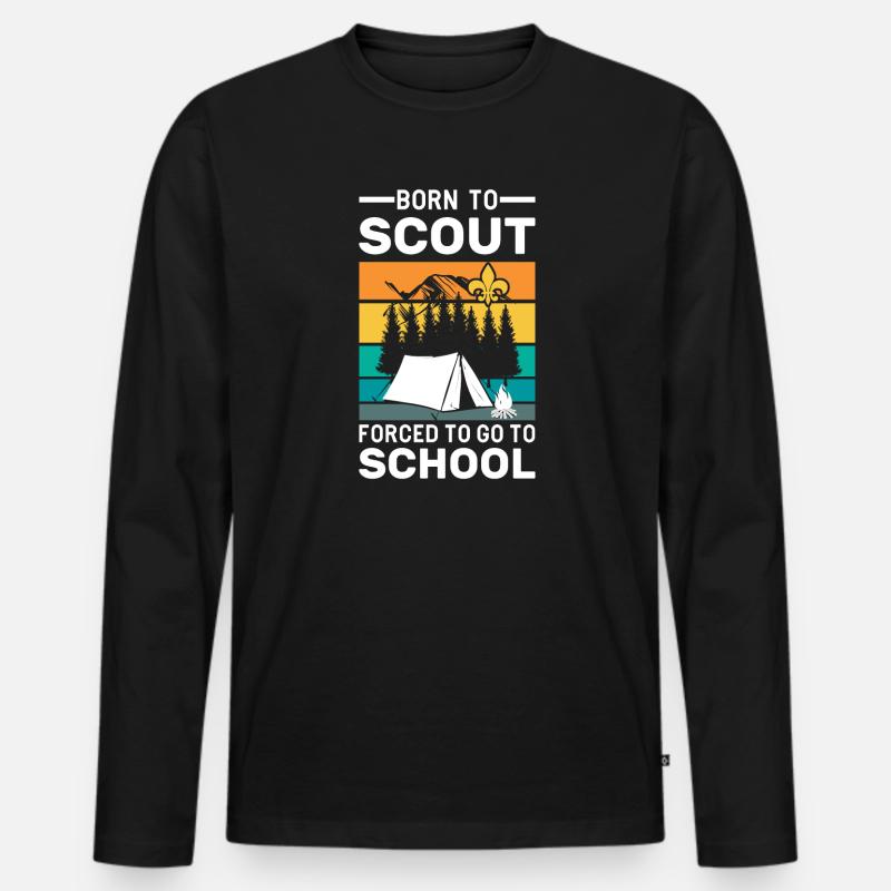 Scouting Scouts Geschenk - Männer Premium Bio Langarmshirt - Schwarz