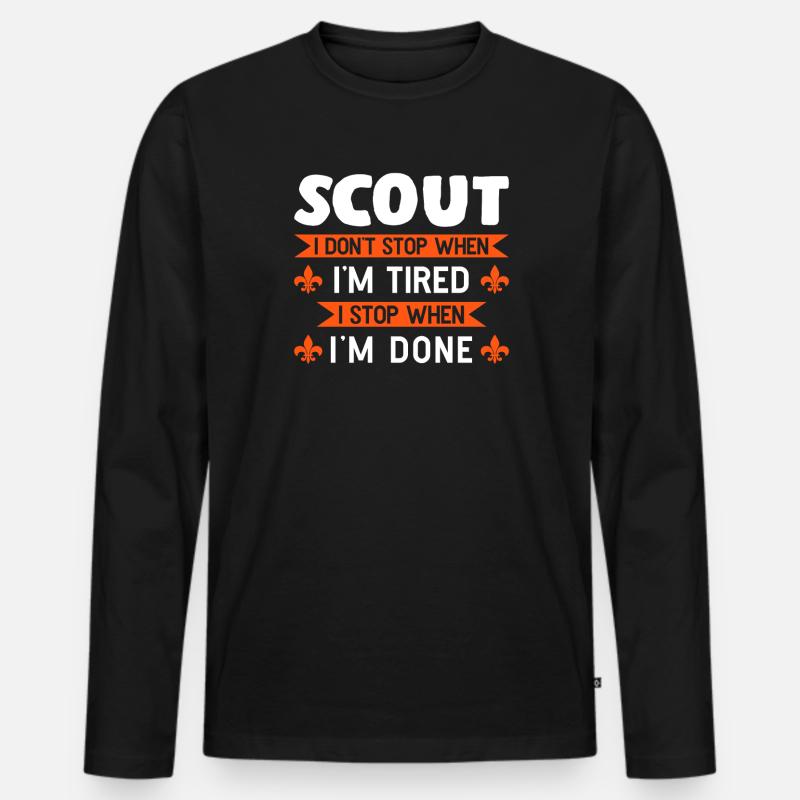 Scouting Scouting Mountains Geschenk - Männer Premium Bio Langarmshirt - Schwarz