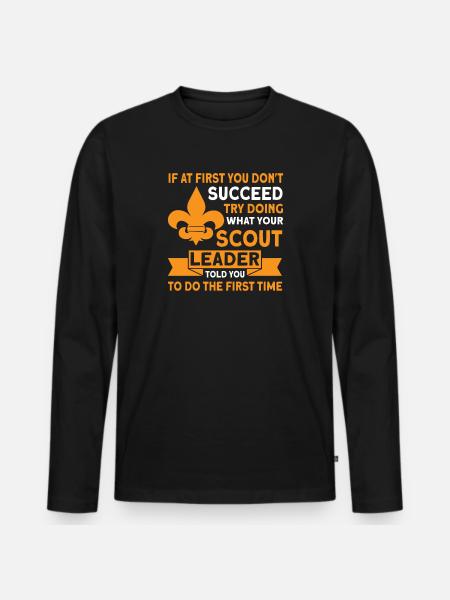 Scout Leader Scout Coach Gift - Men's Premium Organic Long Sleeve Shirt - black