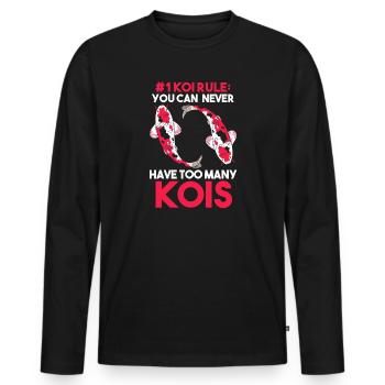 Kois Koi Koi poisson cadeau - T-shirt manches longues Premium bio Homme - noir - Devant - Nico (187cm)