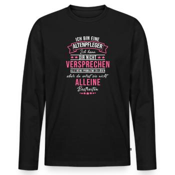 Altenpflegerin Altenheim Pflegekraft Geschenk - Männer Premium Bio Langarmshirt - Schwarz - Vorne - Nico (187cm)