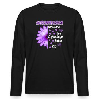 Altenpfleger Altenpflegerin Altenheim Geschenk - Männer Premium Bio Langarmshirt - Schwarz - Vorne - Nico (187cm)
