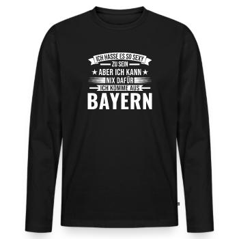 Bayer Bayern Bayrisch Geschenk - Männer Premium Bio Langarmshirt - Schwarz - Vorne - Nico (187cm)