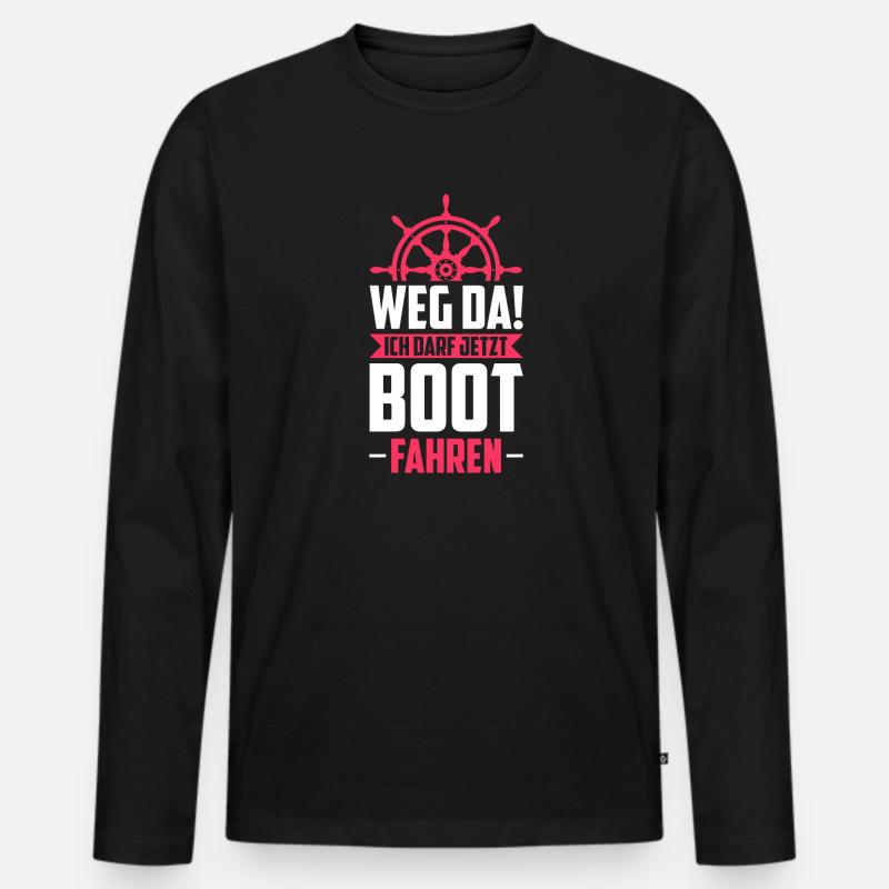 Bootsführerschein Motorboot Geschenk - Männer Premium Bio Langarmshirt - Schwarz