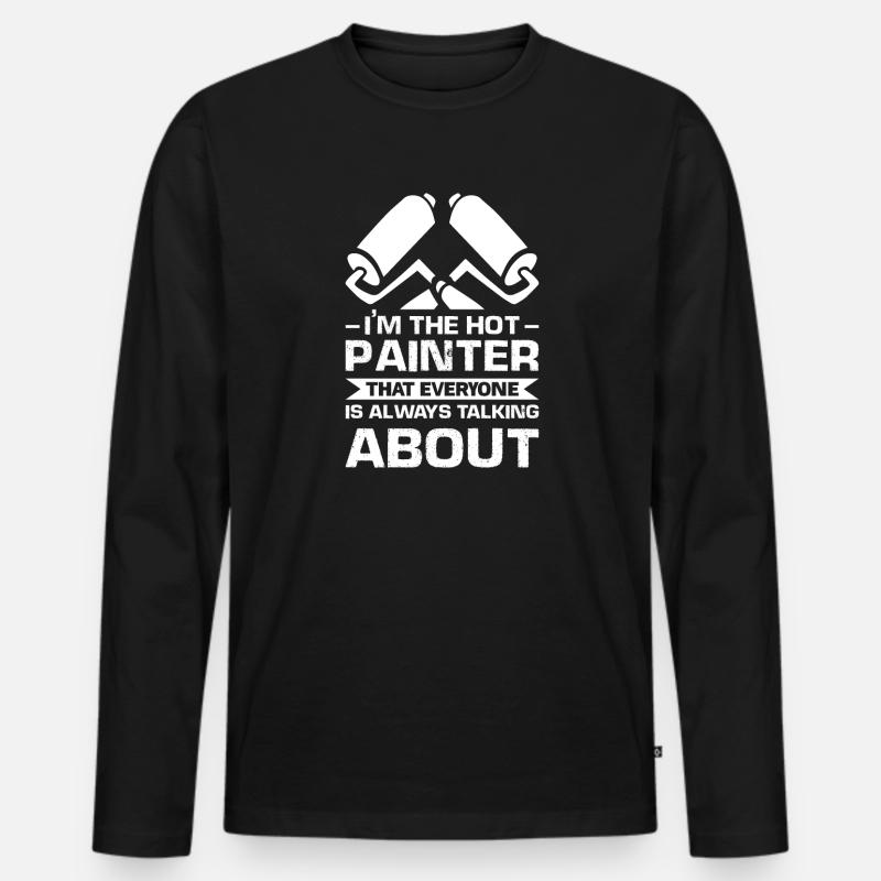 Maler Maler Maler Geschenk - Männer Premium Bio Langarmshirt - Schwarz
