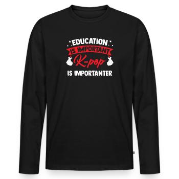 K-Pop K-Pop cadeau - T-shirt manches longues Premium bio Homme - noir - Devant - Nico (187cm)