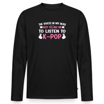 K-Pop K-Pop cadeau - T-shirt manches longues Premium bio Homme - noir - Devant - Nico (187cm)