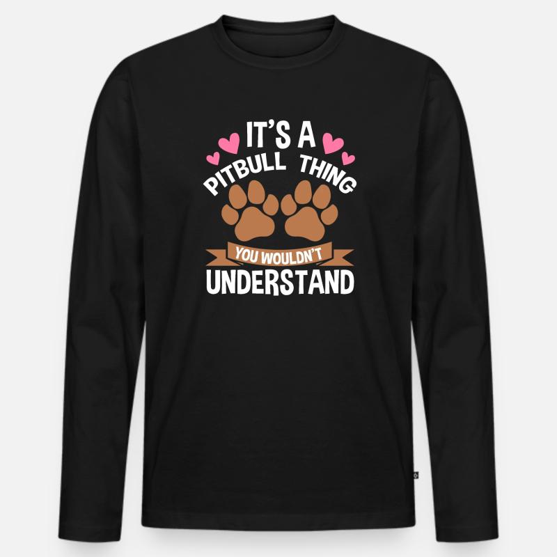 Pitbull Pitbull Hund Geschenk - Männer Premium Bio Langarmshirt - Schwarz