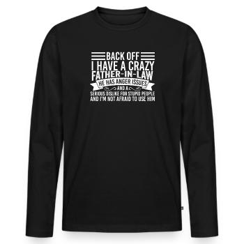 Father-in-law Father-in-law gift - Men's Premium Organic Long Sleeve Shirt - black - Front - Nico (187cm)