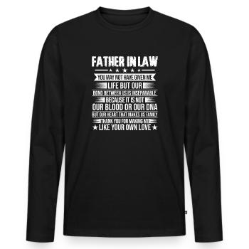 Father-in-law Father-in-law gift - Men's Premium Organic Long Sleeve Shirt - black - Front - Nico (187cm)