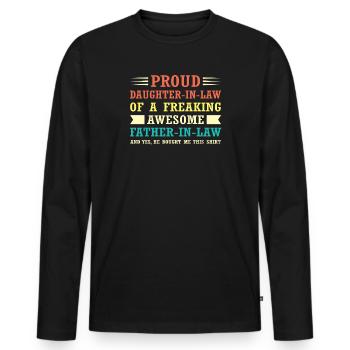 Daughter-in-law Father-in-law Daughter-in-law - Men's Premium Organic Long Sleeve Shirt - black - Front - Nico (187cm)