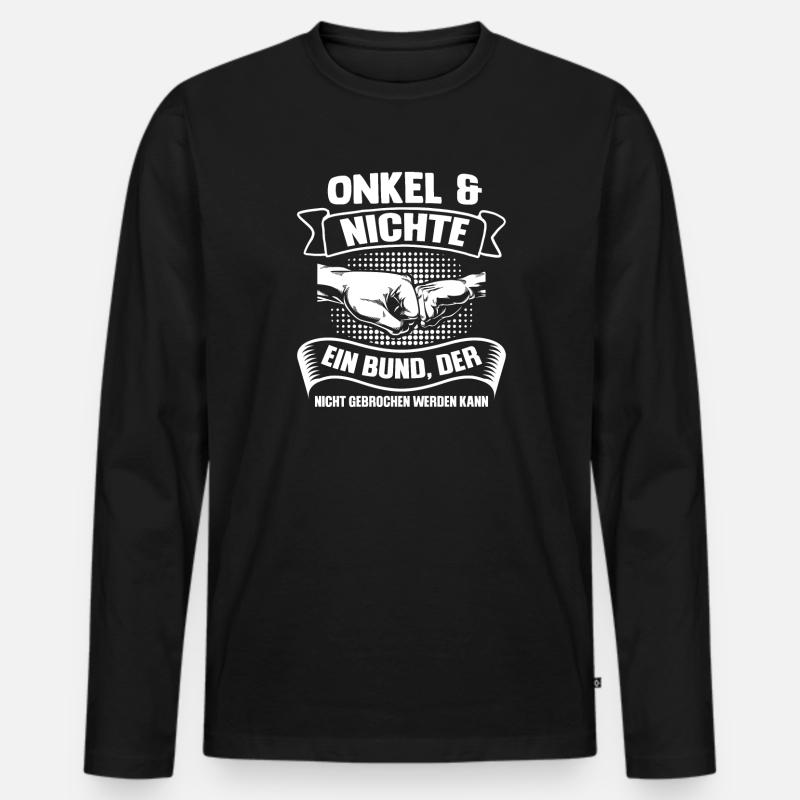 Onkel Nichte Kinder Geschenk - Männer Premium Bio Langarmshirt - Schwarz