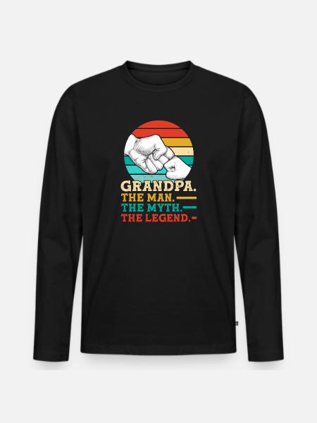 Grandpa grandpa gift - Men's Premium Organic Long Sleeve Shirt - black