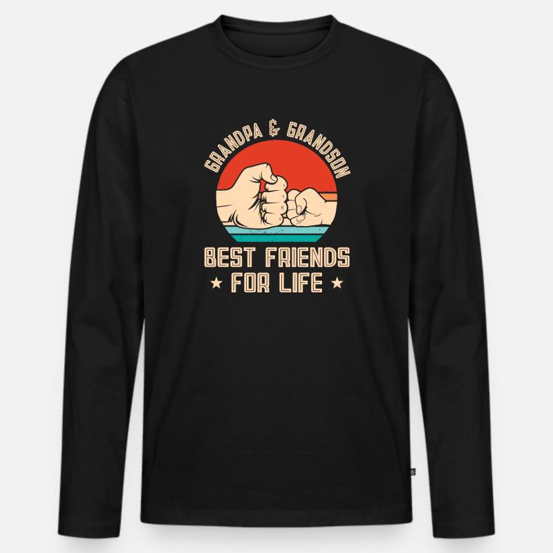 Opa & Enkel Opa Geschenk - Männer Premium Bio Langarmshirt - Schwarz
