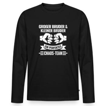 Großer Bruder Kleiner Bruder Brüder Geschenk - Männer Premium Bio Langarmshirt - Schwarz - Vorne - Nico (187cm)