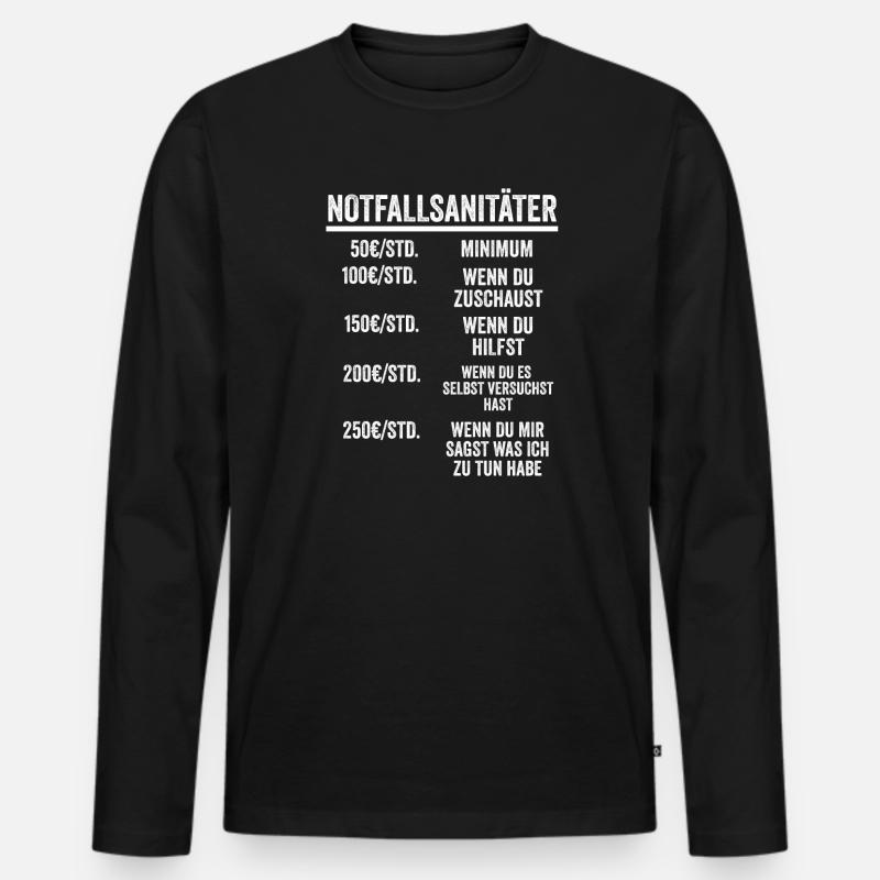 Notfallsanitäter Rettungshelfer Geschenk - Männer Premium Bio Langarmshirt - Schwarz