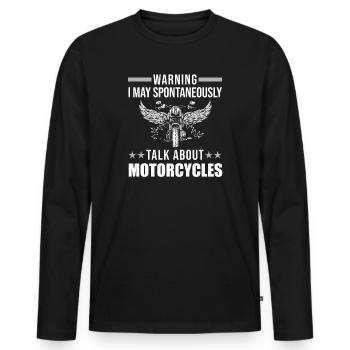 Bike Motorcycle Motorcycle Motorcycle Gift - Men's Premium Organic Long Sleeve Shirt - black - Front - Nico (187cm)
