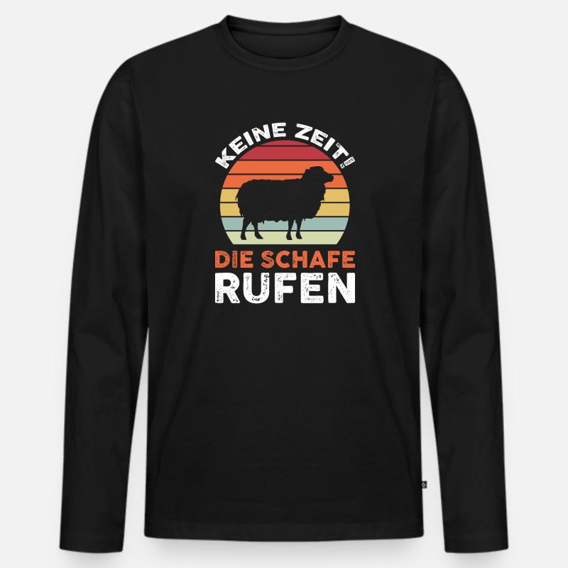 Schafe Schaf Schäfer Geschenk - Männer Premium Bio Langarmshirt - Schwarz